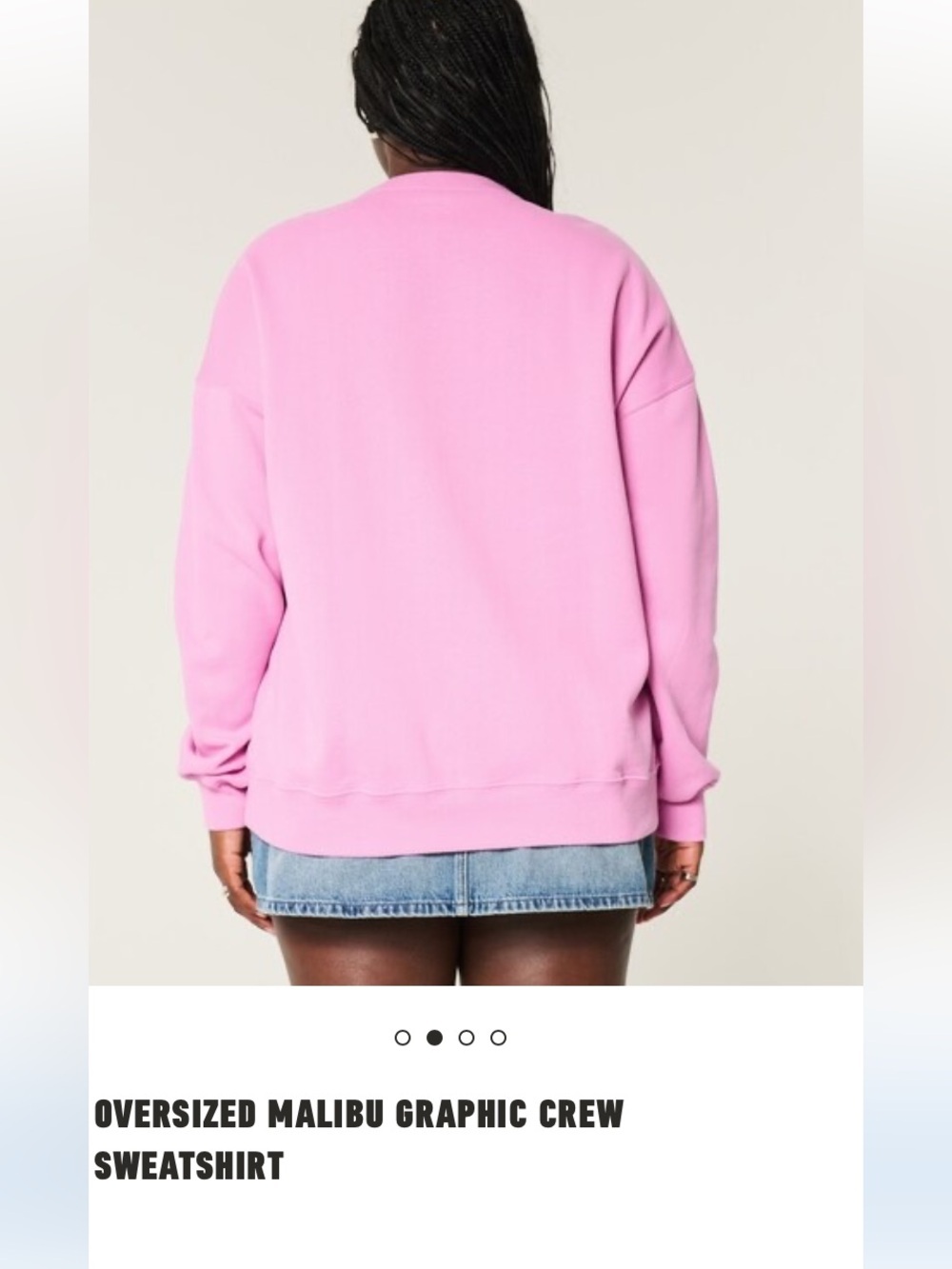 Malibu Pink Floral-Outline Oversized Crew Sweatshirt size small - Picture 3 of 10